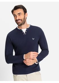 Langarmshirt Catamaran "Langarm-Shirt", Damen, Gr. 44/46, blau (marine, anthrazit), 100% Baumwolle, unifarben, Shirts Langarmshirt