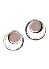 Paar Ohrstecker Firetti "Schmuck Geschenk Silber 925 Ohrschmuck Edelstein Quarz", bunt (silberfarben, rosa, rosa), Ohrringe, Damen, 12,5mm, Silber 925 (Sterlingsilber), Paar Ohrstecker, mit Rosenquarz