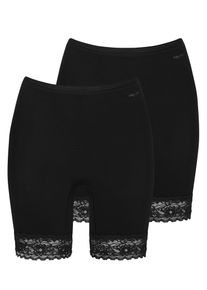 Lange Unterhose Mey "Lights", Damen, Gr. 50, schwarz, Single Jersey, Obermaterial: 55% Baumwolle, 40% Viskose, 5% Elasthan, unifarben, k&ouml;rpernah, Unterhosen Lange Unterhose, mit Spitze, Taillensitz, flacher Bund, kein Einschneiden