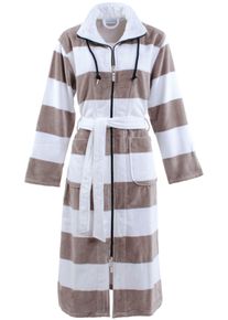 Damenbademantel Carl Ross "106400" Gr. 40, wei&szlig; (platin, wei&szlig;), 40/42, Velours, Hausm&auml;ntel, Damenbademantel