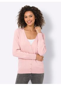 Strickjacke Heine, Damen, Gr. 36, rosa (hellros&eacute;), 100% Baumwolle, unifarben, Strickjacken Strickjacke