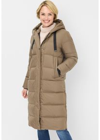 Fuchs & Schmitt Steppmantel FUCHS SCHMITT "Steppmantel", Damen, Gr. 46, khaki, Web, Obermaterial: 100% Polyester, clean, unifarben, regular fit lang, Rundhals, eingesetzt gerader Abschluss, M&auml;ntel Steppmantel, mit Kapuze