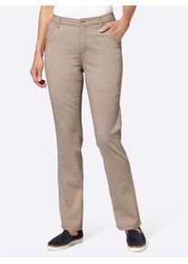 Bequeme Jeans Classic Basics, Damen, Gr. 46, Normalgr&ouml;&szlig;en, beige (sesam), 98% Baumwolle, 2% Elasthan, unifarben, lang, Jeans Bequeme Jeans