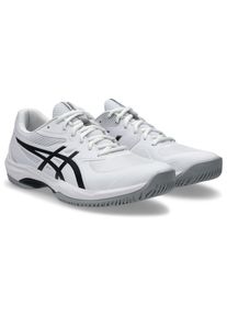 Tennisschuh asics "GAME FF", Damen, Gr. 43,5, wei&szlig;, schwarz, Textil, Schuhe Tennisschuh, Multicourt-Schuh, Allcourt-Schuh
