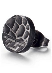 Single-Ohrstecker Firetti "Schmuck Geschenk Ohrschmuck einzeln Artisan Vintage", schwarz, Ohrringe, Herren, 9,5mm, Edelstahl, Single-Ohrstecker