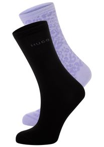 Socken HUGO UNDERWEAR "LEO LOGO", Damen, Gr. 35-38, lila, Baumwollmischung, elastisch, Socken Socken, mit HUGO-Schriftzug