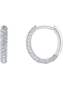 Paar Creolen Thomas Sabo "Schmuck Silber 925 Ohrringe", silber (silberfarben, kristallwei&szlig;, kristallwei&szlig;), Ohrringe, Damen, Silber 925 (recycelt), Paar Creolen, mit Zirkonia (synth.)