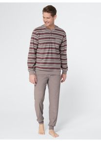 King&acute;S Club Schlafanzug KINGS CLUB, Herren, Gr. 44/46, bunt (grau, bordeaux), 80% Baumwolle, 20% Polyester, Homewear-Sets Schlafanzug