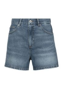 Shorts HUGO BLUE "Gimusa", Damen, Gr. 33, N-Gr, blau (bright blau 431), Web, Obermaterial: 100% Baumwolle, unifarben, mini, Hosen Shorts, Mit Coinpocket und Lederbadge