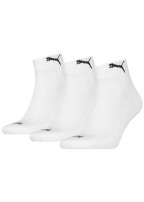 Kurzsocken Puma, Damen, Gr. 35-38, wei&szlig; (3x wei&szlig;), Baumwollmischung, bedruckt, unifarben, elastisch, Socken Kurzsocken, mit Frotteesole