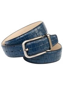 Lederg&uuml;rtel Anthoni Crown, Herren, Gr. 120, blau, Leder, Flechtoptik, G&uuml;rtel Lederg&uuml;rtel, Hochwertige Flechtpr&auml;gung in trendigem Blauton