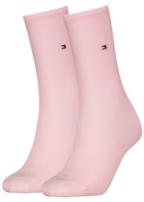Socken Tommy Hilfiger "TH WOMEN SOCK CASUAL 2P", Damen, Gr. 35-38, rosa (light pink), Baumwollmischung, Elasthan, Polyamid, meliert, unifarben, elastisch, Socken Socken, mit flacher Zehennaht