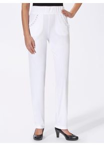 Schlupfhose Classic Basics, Damen, Gr. 46, Normalgr&ouml;&szlig;en, wei&szlig;, 100% Polyester, unifarben, lang, Hosen Schlupfhose