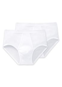 Slip Schiesser "Original Classics", Herren, Gr. 5, wei&szlig; (100, wei&szlig;), Doppelripp, Obermaterial: 100% Baumwolle, unifarben, k&ouml;rpernah, Unterhosen Slip, mit Eingriff