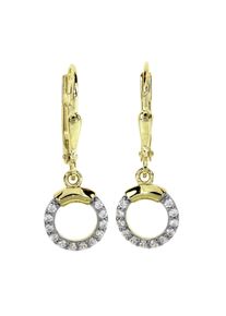 Paar Ohrh&auml;nger OSTSEE-SCHMUCK "- Meva - Gold 333/000 - Zirkonia" Gr. 24, gold (gold 333, goldfarben, gelb), Ohrringe, Damen, Gelbgold 333, Paar Ohrh&auml;nger