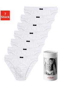 Slip s.Oliver "Herren Unterhose", Herren, Gr. 3XL, 7 Stk., wei&szlig;, Jersey, Obermaterial: 100% Baumwolle, unifarben, k&ouml;rpernah, Unterhosen Slip, Wochenration in einer Dose
