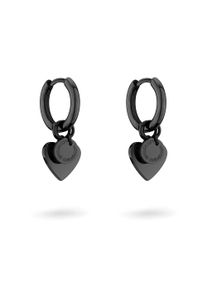 Paar Creolen Liebeskind Berlin "Schmuck Edelstahl Layered Love", schwarz, Ohrringe, Damen, Edelstahl, Paar Creolen