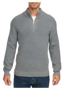 Troyer INDICODE "INEmil &frac12; zip", Herren, Gr. M, lt grau mel, Strick, Obermaterial: 60% Polyester, 40% Baumwolle, meliert, regular fit h&uuml;ftlang, hoch geschlossener Ausschnitt, Pullover Troyer