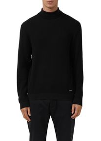Rollkragenpullover s.Oliver, Herren, Gr. S, schwarz, Strick, Obermaterial: 100% Baumwolle, unifarben, regular fit normal, ohne Ausschnitt, Rippb&uuml;ndchen, Pullover Rollkragenpullover, mit Rippb&uuml;ndchen