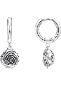 Paar Creolen Thomas Sabo "Midnight Rose", silber (silberfarben), Ohrringe, Damen, Silber 925 (recycelt), Paar Creolen