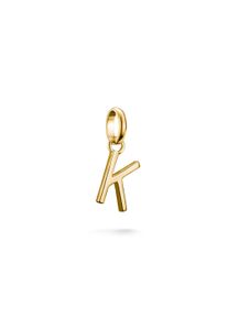 Charm Buchstabe Thomas Sabo "Charm Alphabet/Buchstabe - Connect", gold (gelbgoldfarben), Charms, Damen, K, Silber 925 (recycelt), Charm Buchstabe