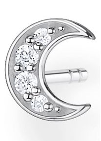 Single-Ohrstecker Thomas Sabo "Mond pav&eacute; gold, Mond pav&eacute; silber", bunt (silberfarben, wei&szlig;, kristallwei&szlig;), Ohrringe, Damen, Silber 925 (recycelt), Single-Ohrstecker, mit Zirkonia (synth.)
