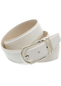 Lederg&uuml;rtel Anthoni Crown, Damen, Gr. 100, wei&szlig;, Leder, unifarben, G&uuml;rtel Lederg&uuml;rtel, mit Metallschlaufen im Mustermix