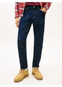 Slim-fit-Jeans Tommy Jeans "Austin Slim Tapered", Herren, Gr. 33, L&auml;nge 30, schwarz denim, Denim/Jeans, Obermaterial: 99% Baumwolle, 1% Elasthan, regular fit lang, Jeans Slim-fit-Jeans, zum Kn&ouml;chel hin schmaler werdende Jeans mit mittlerer Leibh&ouml;he