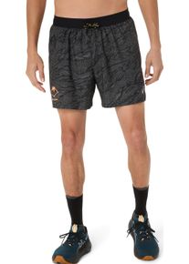 Laufshorts asics "FUJITRAIL ALL OVER PRINT 5IN SHORT", Herren, Gr. XL, N-Gr, schwarz (performance schwarz), Obermaterial: 100% Polyester, Hosen Laufshorts