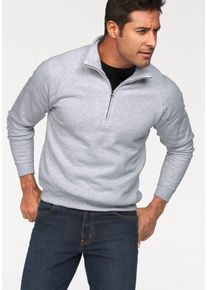 Sweatshirt Fruit of the Loom, Herren, Gr. XL (56/58), grau (hellgrau), angeraute Sweatware, Obermaterial: 80% Baumwolle, 20% Polyester, unifarben, Basic, schmal, ohne Ausschnitt, Raglan&auml;rmel Rippb&uuml;ndchen, Sweatshirts Sweatshirt, mit Rei&szlig;verschluss, Topseller