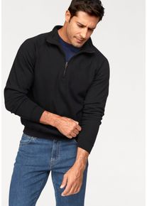 Sweatshirt Fruit of the Loom, Herren, Gr. L (52/54), schwarz, angeraute Sweatware, Obermaterial: 80% Baumwolle, 20% Polyester, unifarben, Basic, schmal, ohne Ausschnitt, Raglan&auml;rmel Rippb&uuml;ndchen, Sweatshirts Sweatshirt, mit Rei&szlig;verschluss