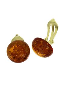 Paar Ohrclips OSTSEE-SCHMUCK "- Klassisch 16 mm - Gold 585/000 - Bernstein" Gr. 16, gold (gold 585, goldfarben, gelb), Ohrringe, Damen, Gelbgold 585, Paar Ohrclips