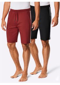 Jerseyhose feel good, Herren, Gr. 44/46, Normalgr&ouml;&szlig;en, rot (dunkelrot, schwarz), 100% Baumwolle, unifarben, Hosen Jerseyhose