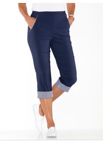 Caprihose Casual Looks, Damen, Gr. 46, Normalgr&ouml;&szlig;en, blau (marine), 72% Viskose, 25% Polyamid, 3% Elasthan, gemustert, mehrfarbig, knielang, Hosen Caprihose