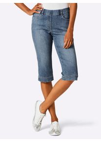 Caprijeans Ascari, Damen, Gr. 46, Normalgr&ouml;&szlig;en, blau (blau, stone, washed), 50% Baumwolle, 40% Lyocell, 7% Elastomultiester, 3% Elasthan, unifarben, kurz, Jeans Caprijeans