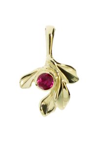 Kettenanh&auml;nger OSTSEE-SCHMUCK "- Bl&uuml;te - Gold 333/000 - Rubin" Gr. 16, gold (gold 333, goldfarben, gelb), Schmuckanh&auml;nger, Damen, Gelbgold 333, Kettenanh&auml;nger