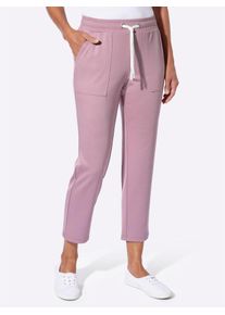 Jerseyhose Casual Looks, Damen, Gr. 46, Normalgr&ouml;&szlig;en, mauve, 76% Polyester, 20% Viskose, 4% Elasthan, unifarben, Hosen Jerseyhose