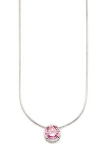 Kette mit Anh&auml;nger Bruno Banani "Schmuck Geschenk Silber 925 Halsschmuck Halskette Schlangenkette Stein", bunt (silberfarben, pink), Halsketten, Damen, Silber 925 (Sterlingsilber), L: 45, Kette mit Anh&auml;nger, mit Zirkonia (synth.), Korund (synth.) oder Spinell (synth.)