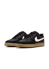 Sneaker Nike Sportswear "COURT VISION LO", Herren, Gr. 46, schwarz, sail, gum light braun, Synthetik, Textil, Schuhe Sneaker