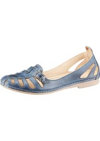 Slipper Gemini, Damen, Gr. 41, blau (jeansblau), Glattleder, Schuhe Slipper