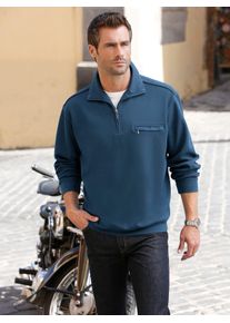 Sweatshirt Hajo, Herren, Gr. 60/62, blau (jeansblau), 62% Baumwolle, 38% Polyester, unifarben, Sweatshirts Sweatshirt