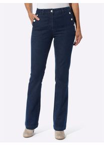 Bequeme Jeans Classic Basics, Damen, Gr. 46, Normalgr&ouml;&szlig;en, blau (dunkelblau), 81% Baumwolle, 17% Polyester, 2% Elasthan, unifarben, lang, Jeans Bequeme Jeans