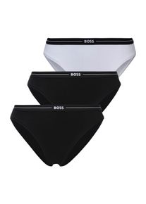Slip BOSS "3P BRIEF", Damen, Gr. XS, 3 Stk., wei&szlig; (open wei&szlig; 120), Jersey, Obermaterial: 90% Baumwolle, 10% Elasthan, k&ouml;rpernah, Unterhosen Slip, mit elastischen Logobund
