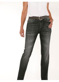 Bequeme Jeans Casual Looks, Damen, Gr. 46, Normalgr&ouml;&szlig;en, grau (grau, denim), 98% Baumwolle, 2% Elasthan, unifarben, lang, Jeans Bequeme Jeans