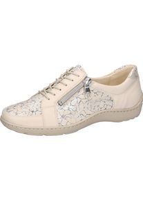 Waldl&auml;ufer Schn&uuml;rschuh WALDL&Auml;UFER "HENNI", Damen, Gr. 3,5 (36), creme, silberfarben, Nappaleder, Schuhe Schn&uuml;rschuh, in Schuhweite H = sehr weit, Freizeitschuh, Halbschuh, Schn&uuml;rschuh