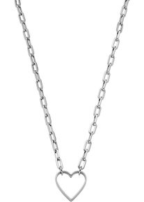 Kette mit Anh&auml;nger Liebeskind Berlin "Schmuck Geschenk Edelstahl Halskette Herz", silber (silberfarben), Halsketten, Damen, Edelstahl, L: 45 B: 4mm, Kette mit Anh&auml;nger, B:4mm