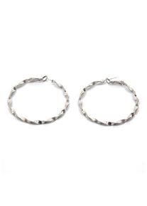 Paar Creolen Firetti "Ohrschmuck Blatt h&auml;ngend lang", silber (silberfarben), Ohrringe, Damen, 48mm, Metall, Paar Creolen