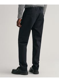 Chinohose Gant "REGULAR TWILL CHINOS", Herren, Gr. 30, L&auml;nge 32, schwarz, Twill, Obermaterial: 98% Baumwolle, 2% Elasthan, regular fit kn&ouml;chellang, Hosen Chinohose, Regumit gef&uuml;tterten Seitentaschen