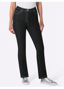 5-Pocket-Jeans Classic Basics, Damen, Gr. 28, Kurzgr&ouml;&szlig;en, schwarz (schwarz, denim), 81% Baumwolle, 17% Polyester, 2% Elasthan, unifarben, lang, Jeans 5-Pocket-Jeans