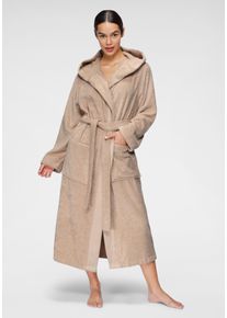 Damenbademantel "Anisa, ideal f&uuml;r Sauna & Spa, Hotelbademantel, Morgenmantel" Gr. XXL, grau (taupe), L:125cm, Walkfrottee, LeGer Home by Lena Gercke, Hausm&auml;ntel, Damenbademantel, Bademantel mit Frottier Logo an der Kapuze, XS-2XL, Topseller